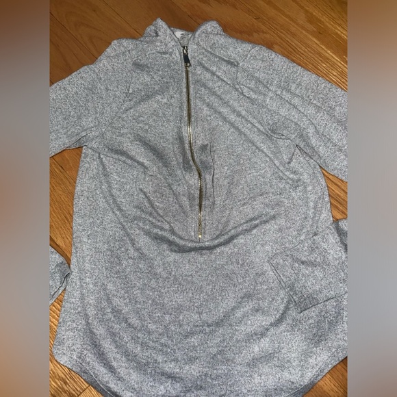 Gold-zip long sleeve top Grey - Picture 5 of 7